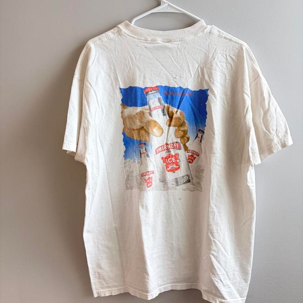 Vintage Y2K Smirnoff Ice Alcohol Promo Graphic Tee Thrashed, streetwear, grunge